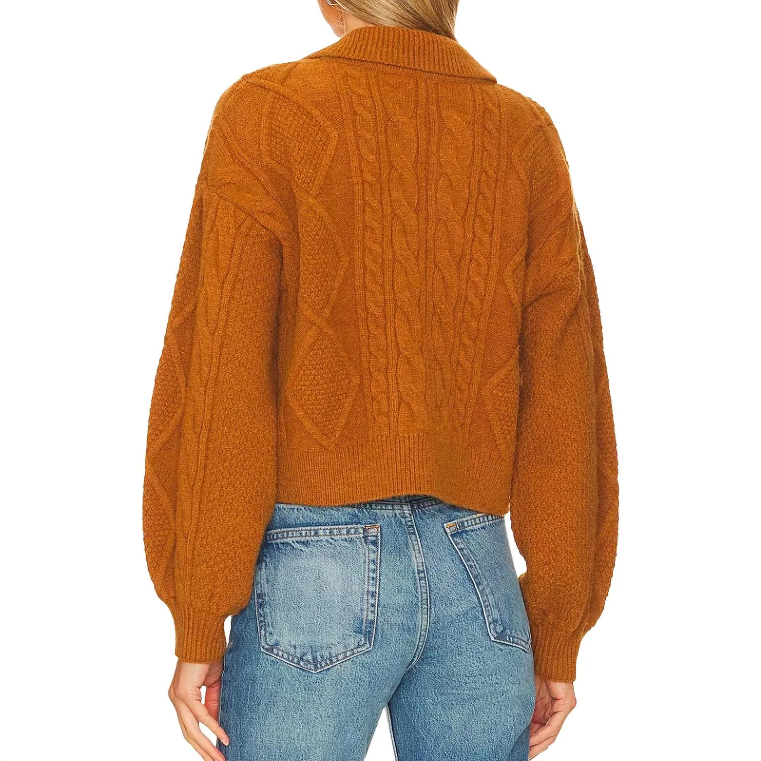 Cay Cable Knit Sweater In Tan
