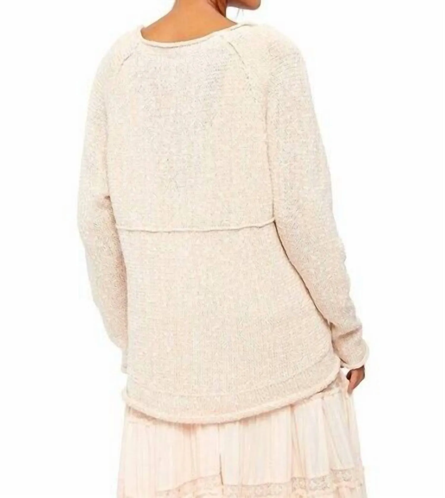 Chamoix Bright Lights V-Neck Sweater In Beige