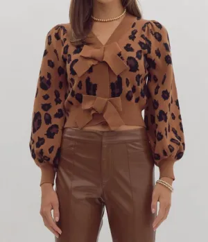 Charming Cheetah Cardigan In Cheetah Pattern