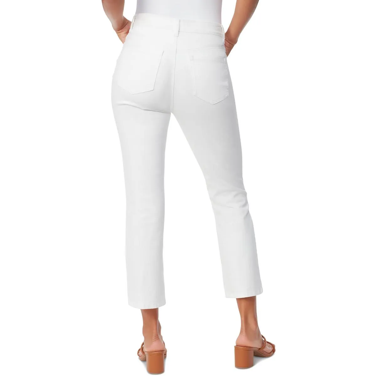 Chrissie Womens High Rise Cropped Flare Jeans