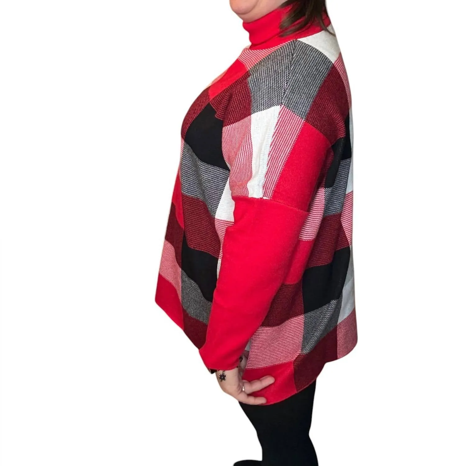 Clarnella Turtleneck Sweater In Red/multi