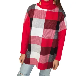 Clarnella Turtleneck Sweater In Red/multi