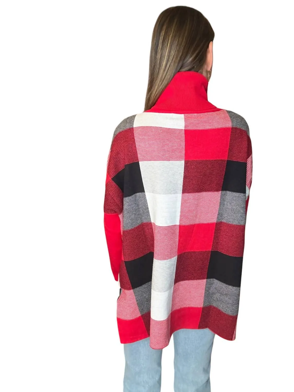 Clarnella Turtleneck Sweater In Red/multi