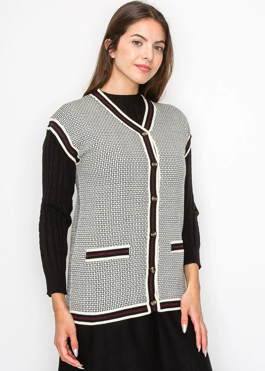 Classic Knitted Contrast Vest