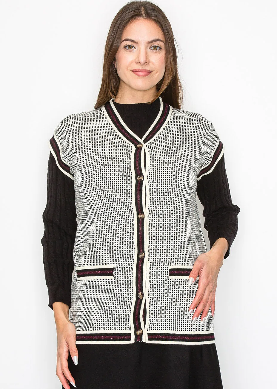 Classic Knitted Contrast Vest