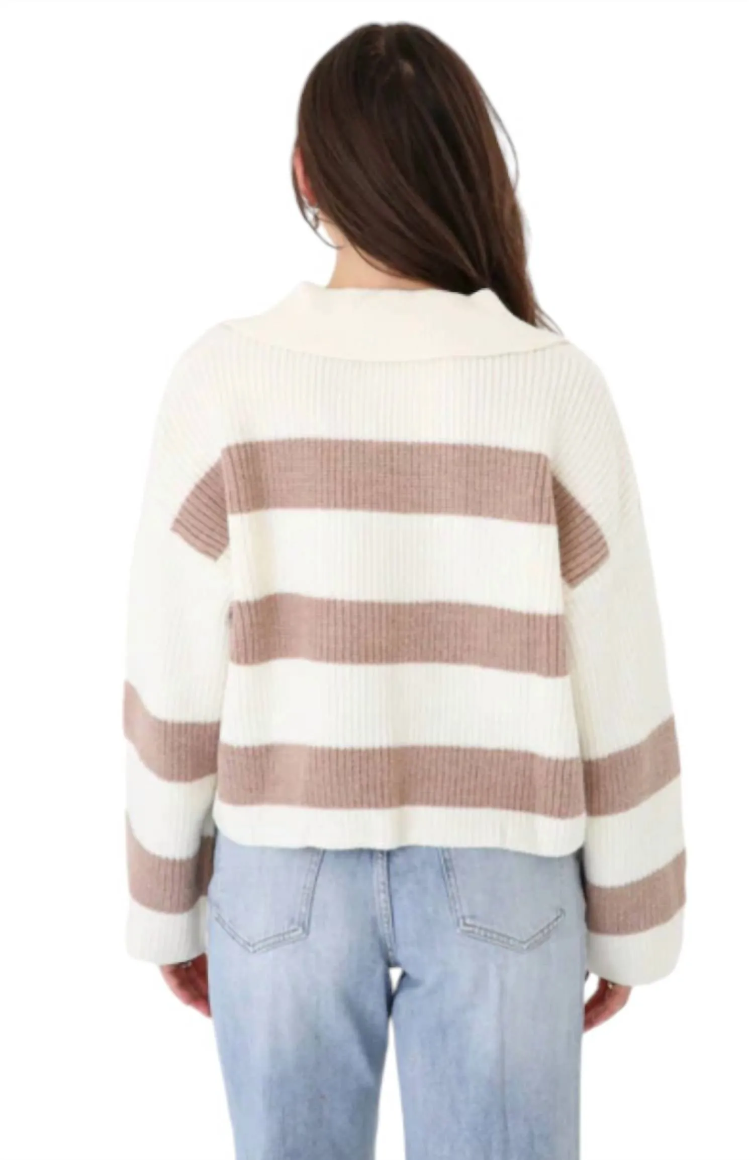 Conrad Sweater In Ivory / Taupe