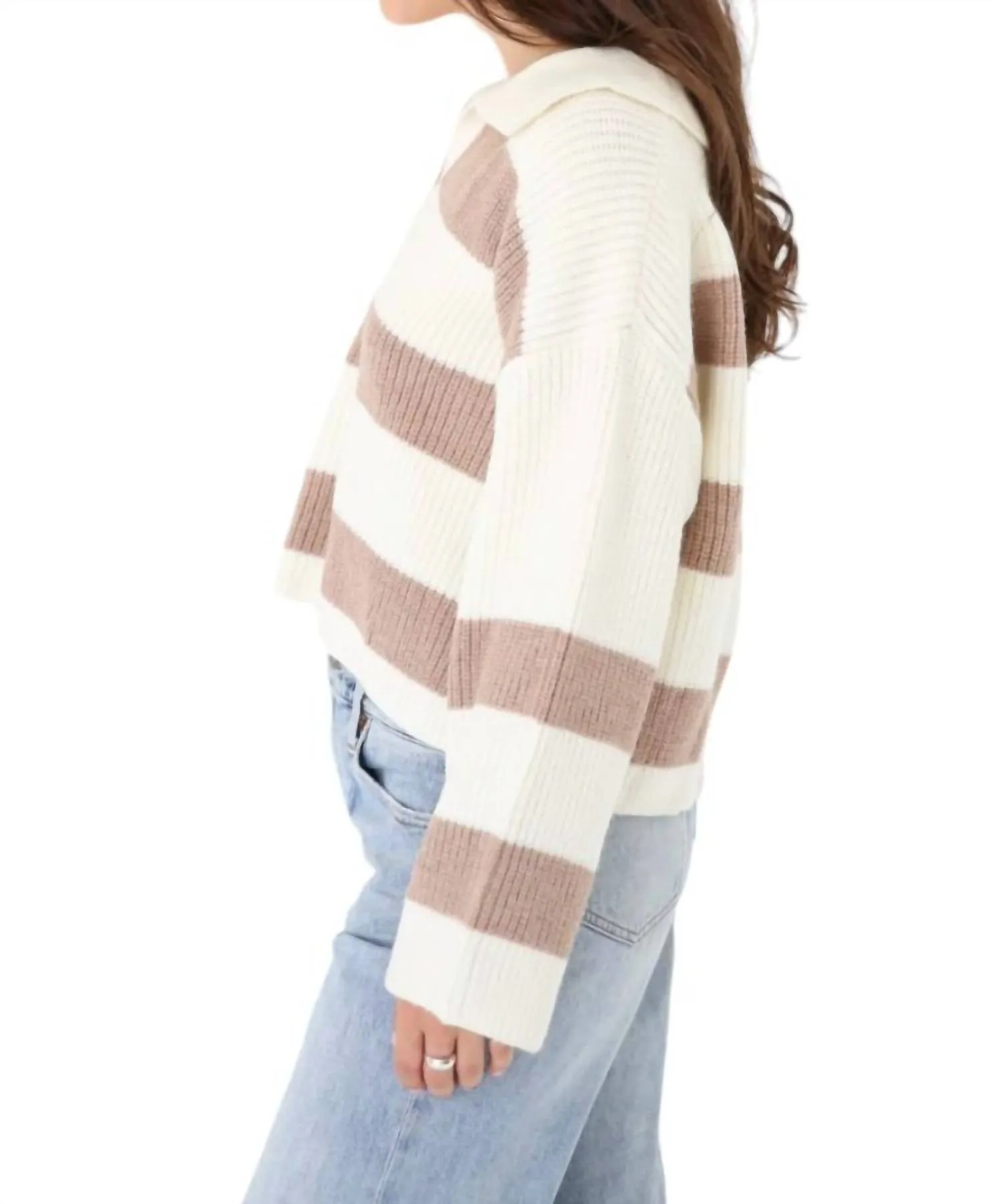 Conrad Sweater In Ivory / Taupe