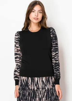 Contrast Sleeve Knit Sweater