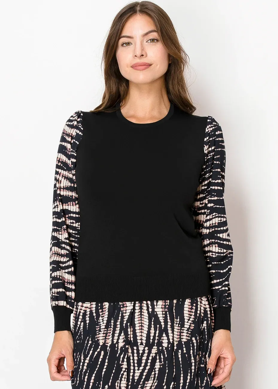 Contrast Sleeve Knit Sweater