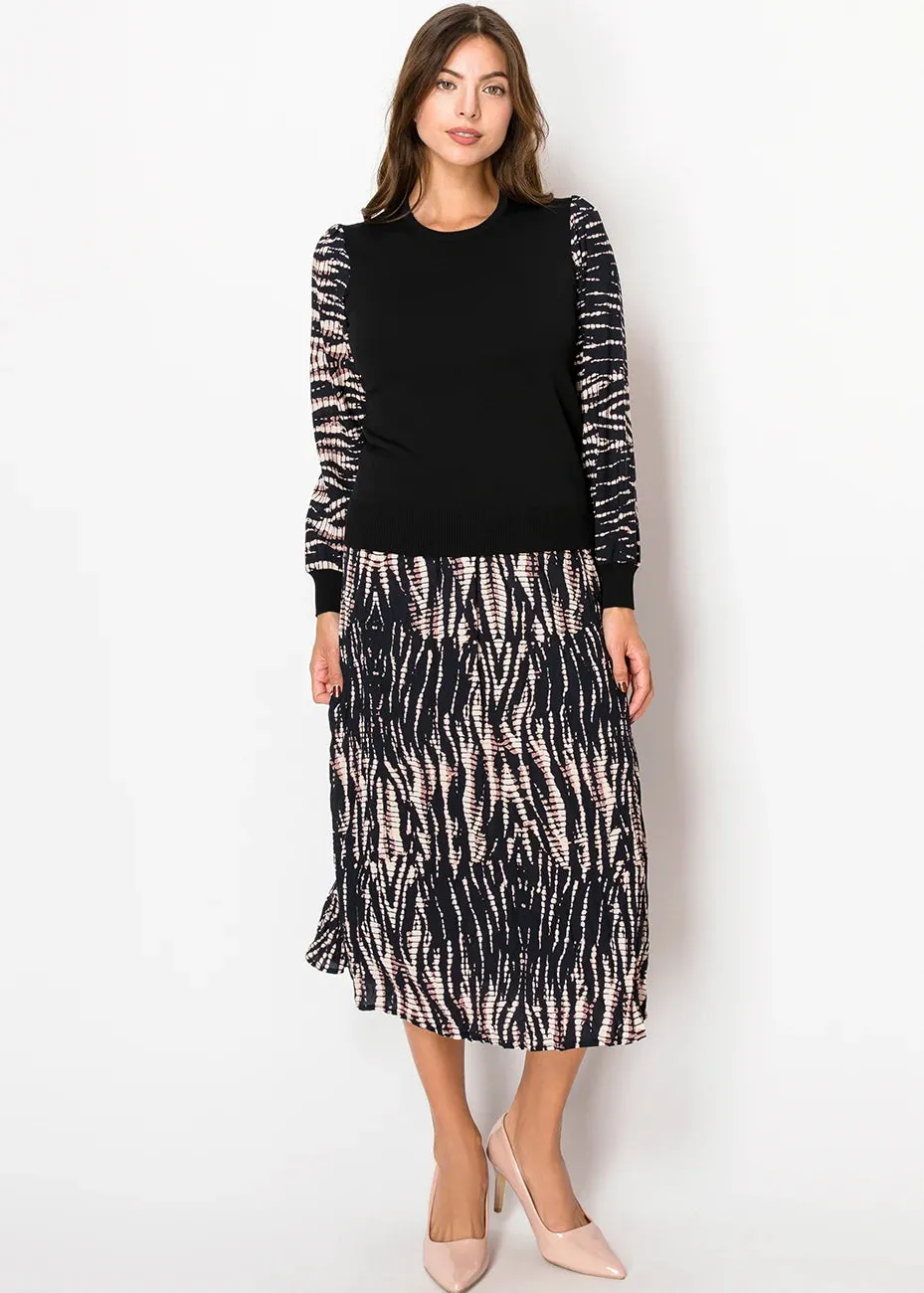 Contrast Sleeve Knit Sweater