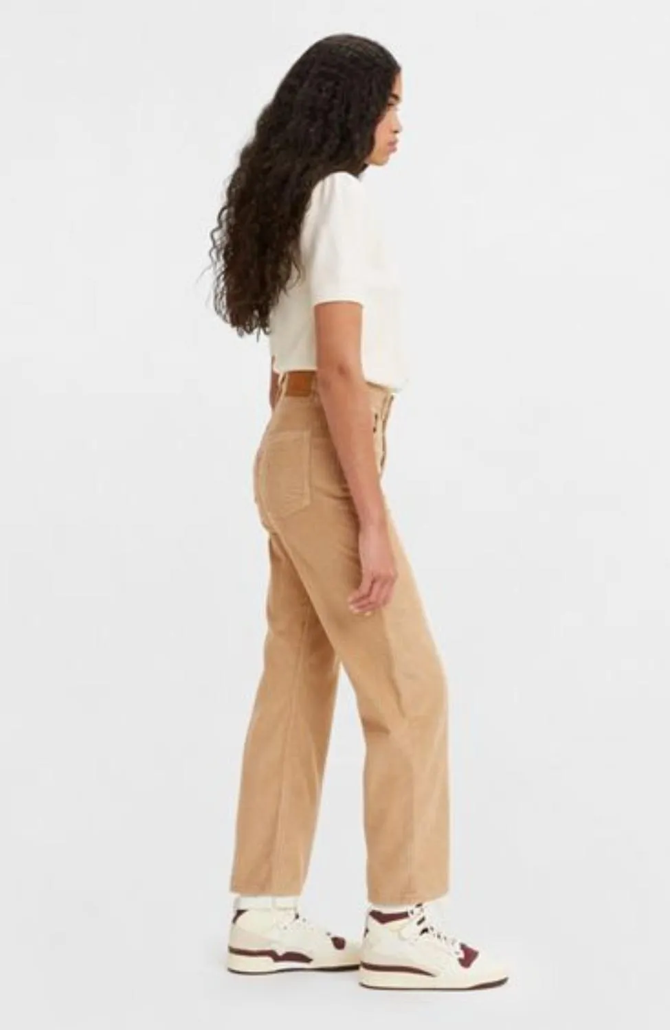 Corduroy Ribcage Straight Ankle Pants In Granola