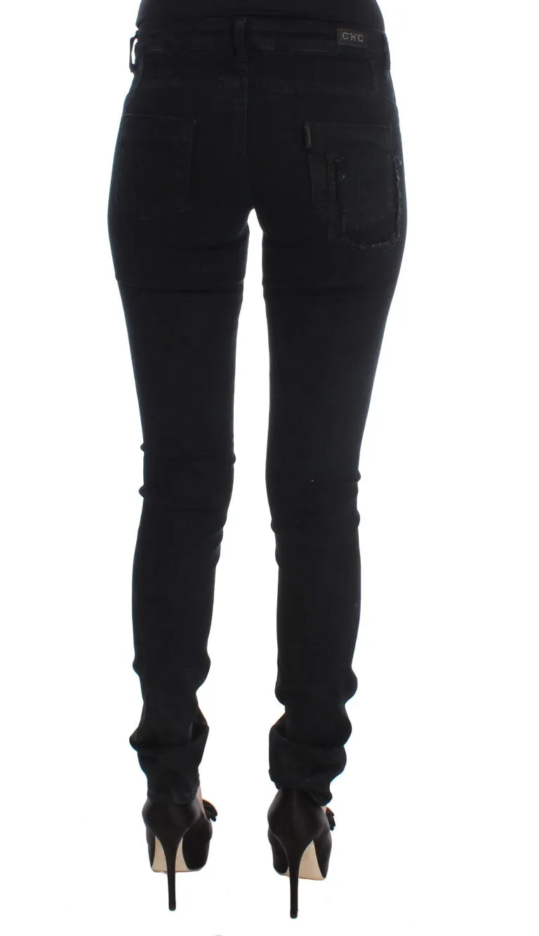Costume National  Cotton Slim Fit blue Women's Jeans
