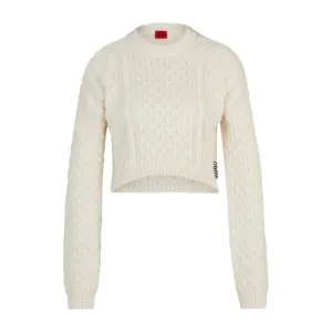 Cotton-blend sweater with cable-knit structure