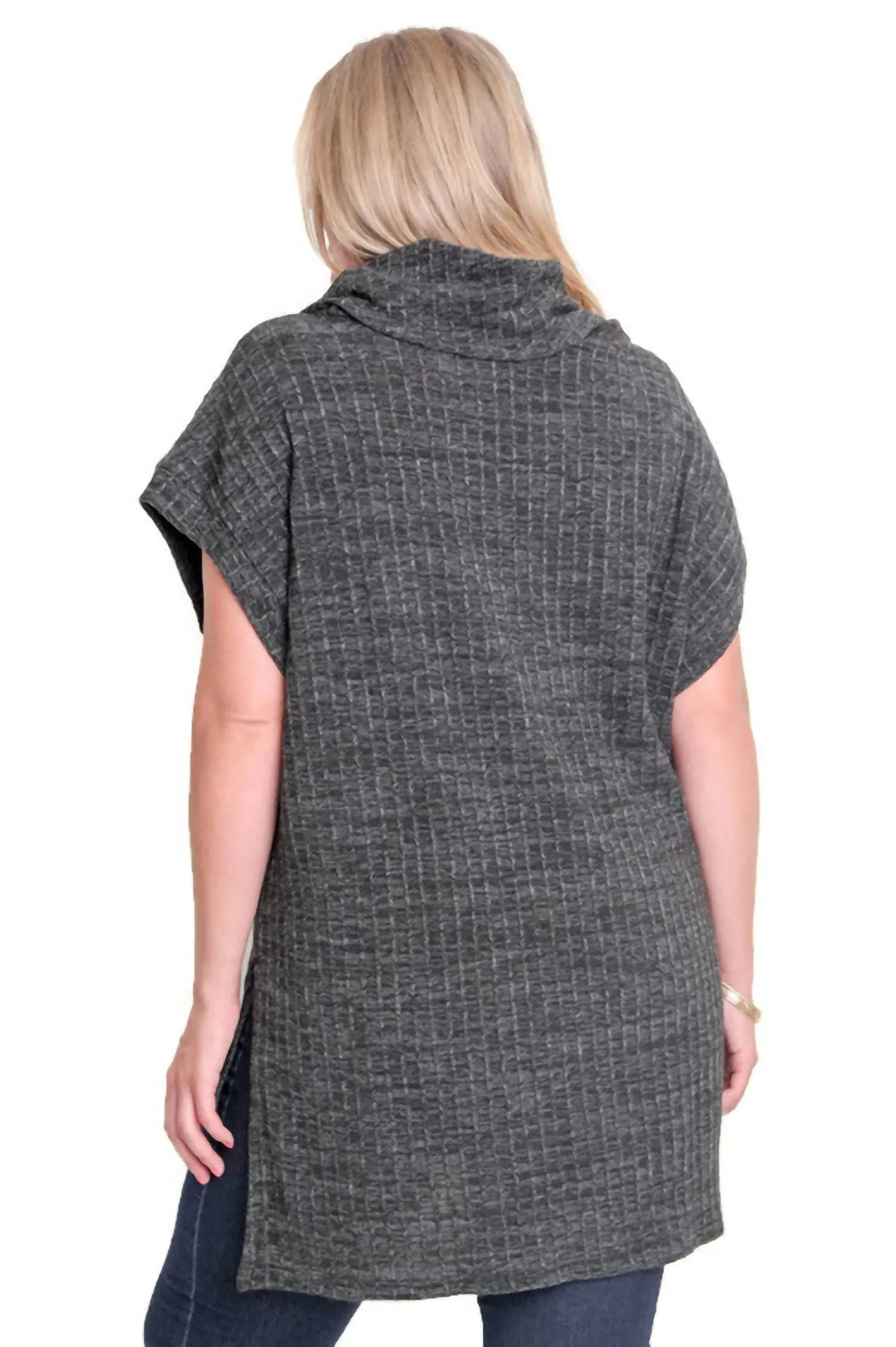 Cowl Neck Tunic Sweater - Plus In Oreo