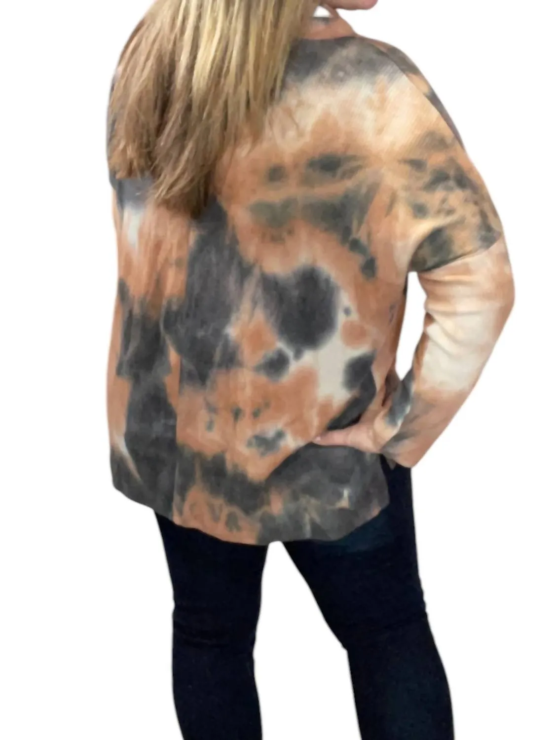 Cowlneck Sweater In Charcoal/rust