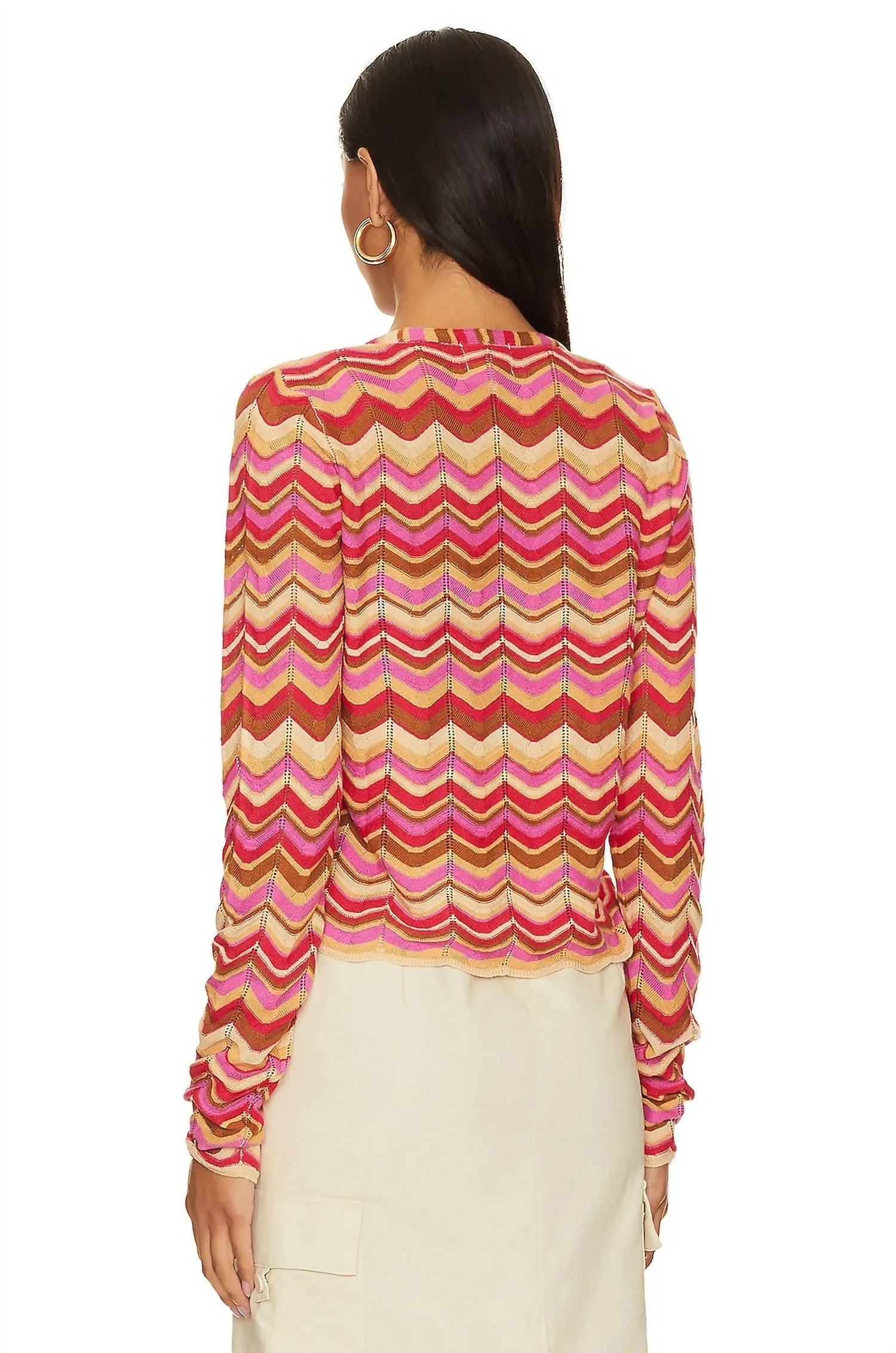 Coza Cardi Top In Stripe