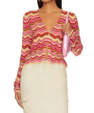 Coza Cardi Top In Stripe