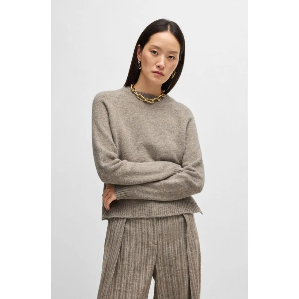 Crew-neck sweater in stretch fabric