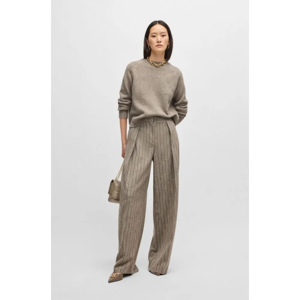 Crew-neck sweater in stretch fabric