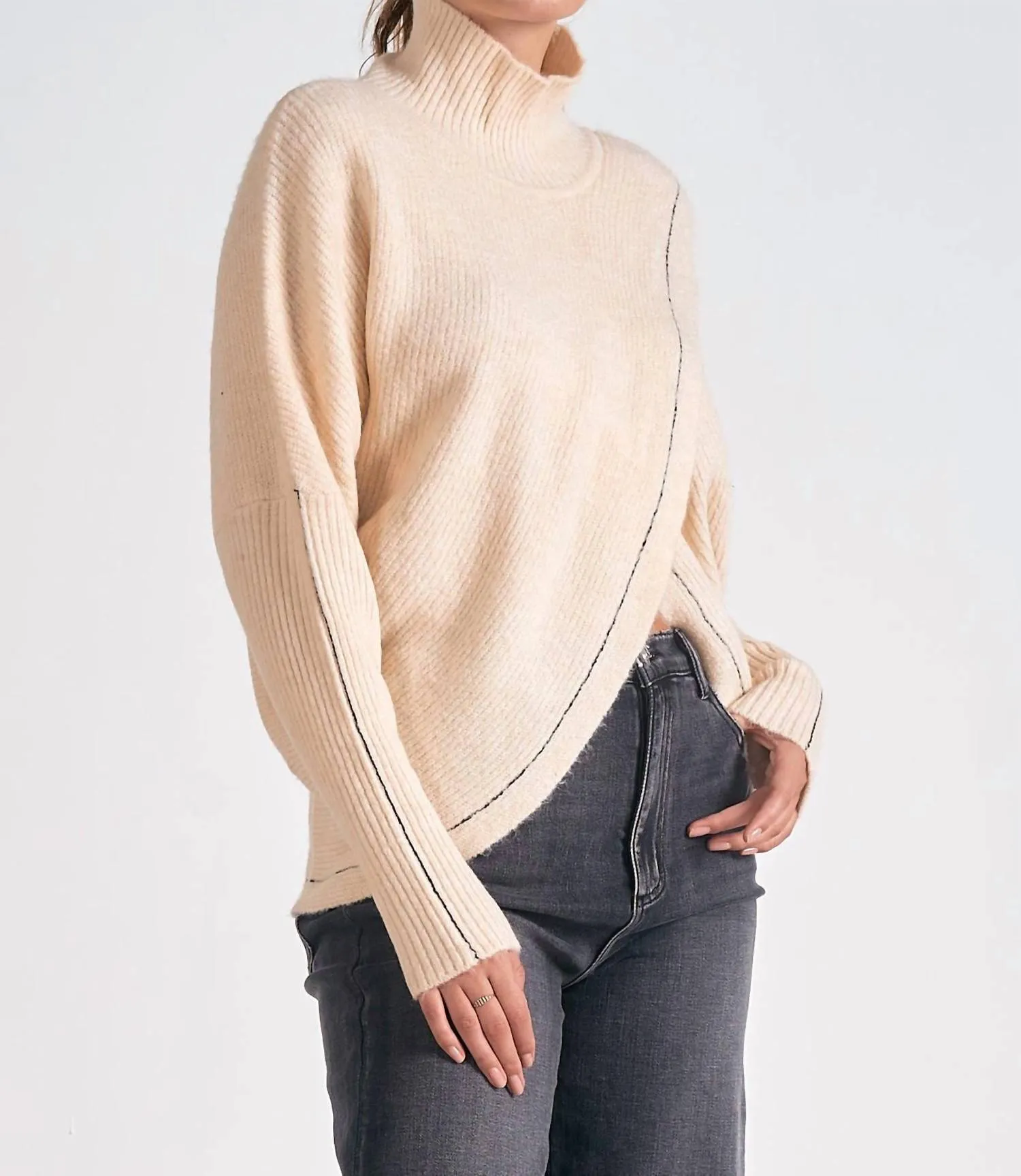 Criss Cross Sweater In Off White