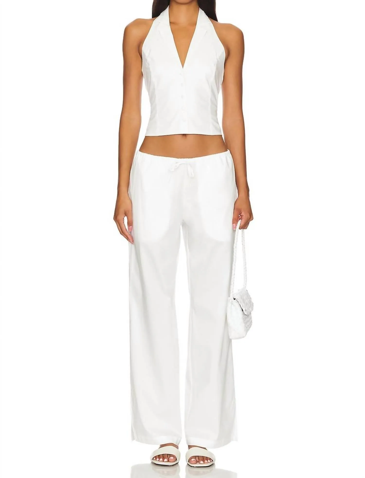 Daisy Poplin Pant In White