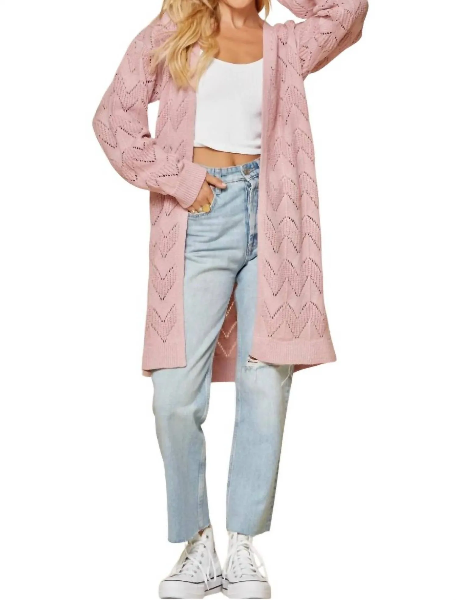 Days Go By Cardigan In Blush