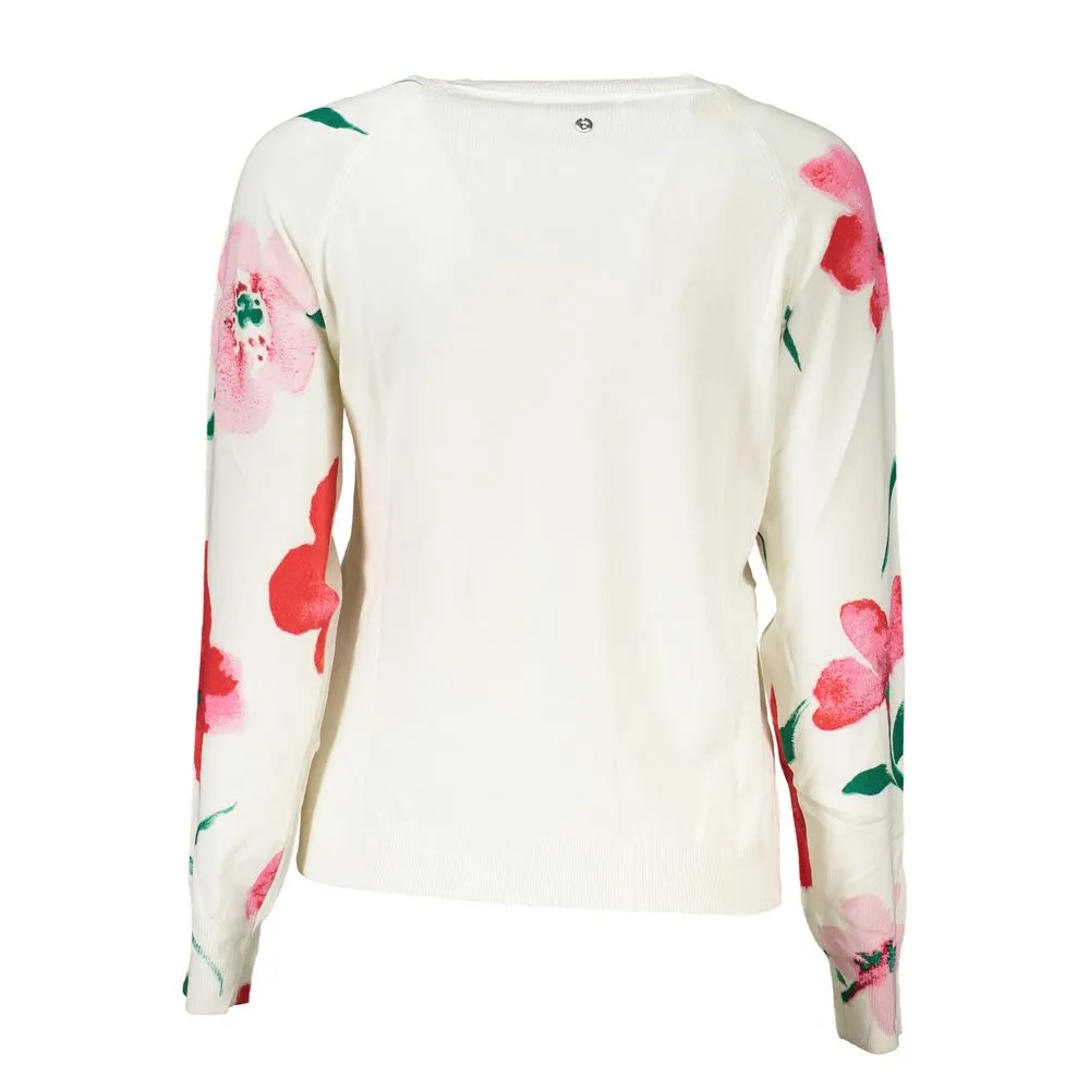 Desigual Elegant Crew Neck Sweater with Contrast Women's Details