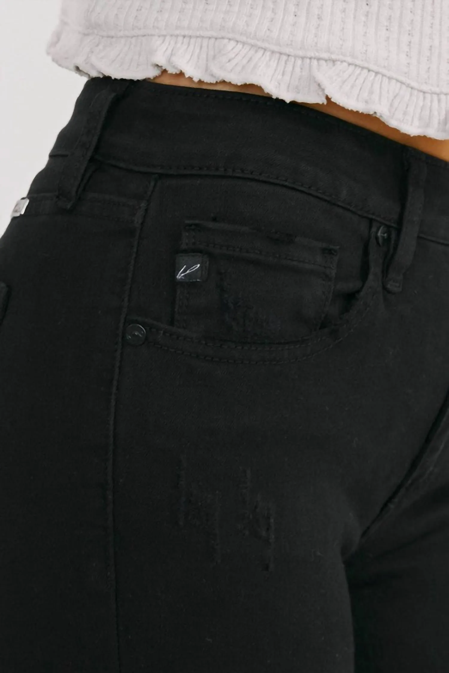 Distressed Skinny Jeans In Black