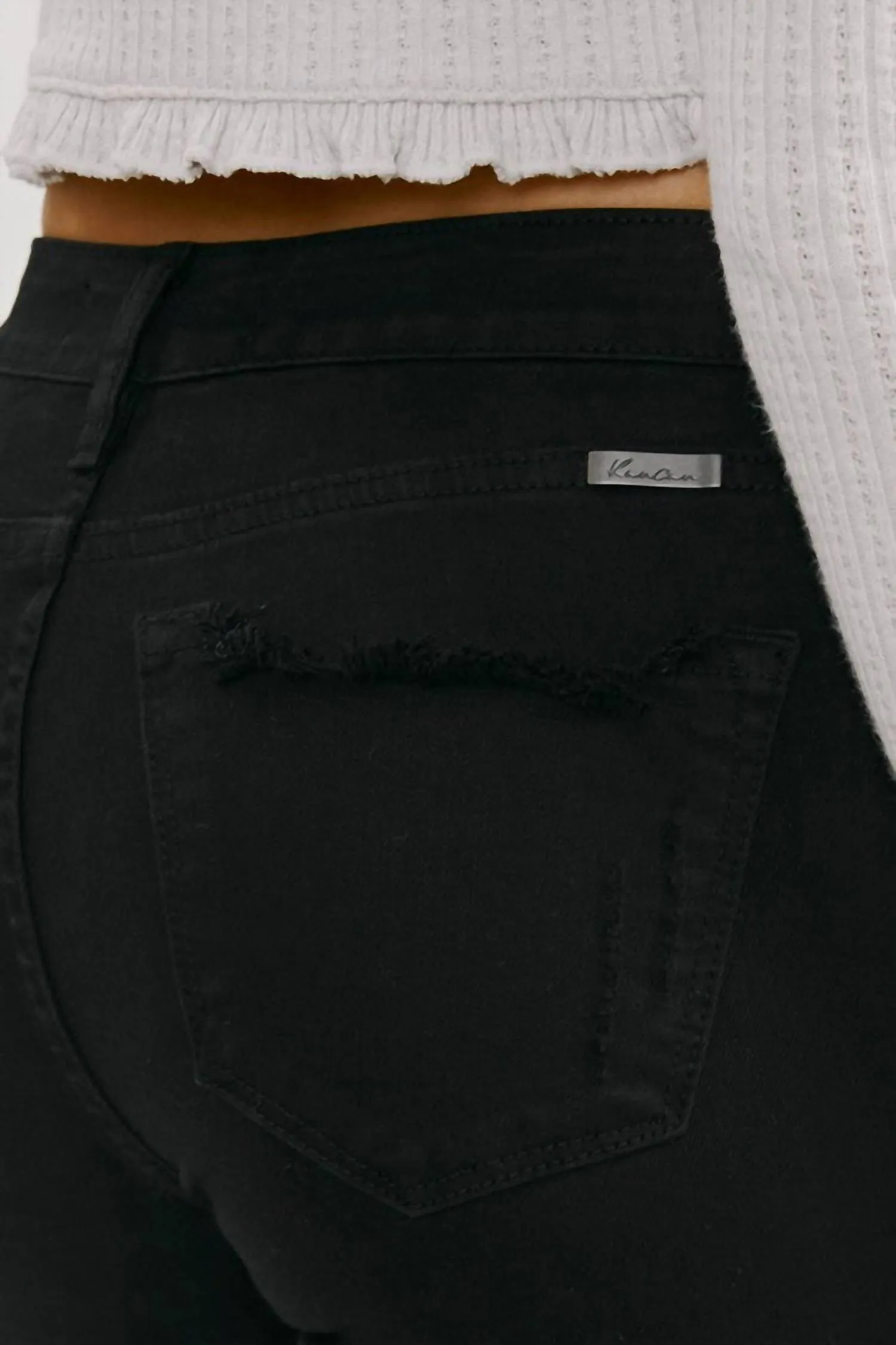 Distressed Skinny Jeans In Black
