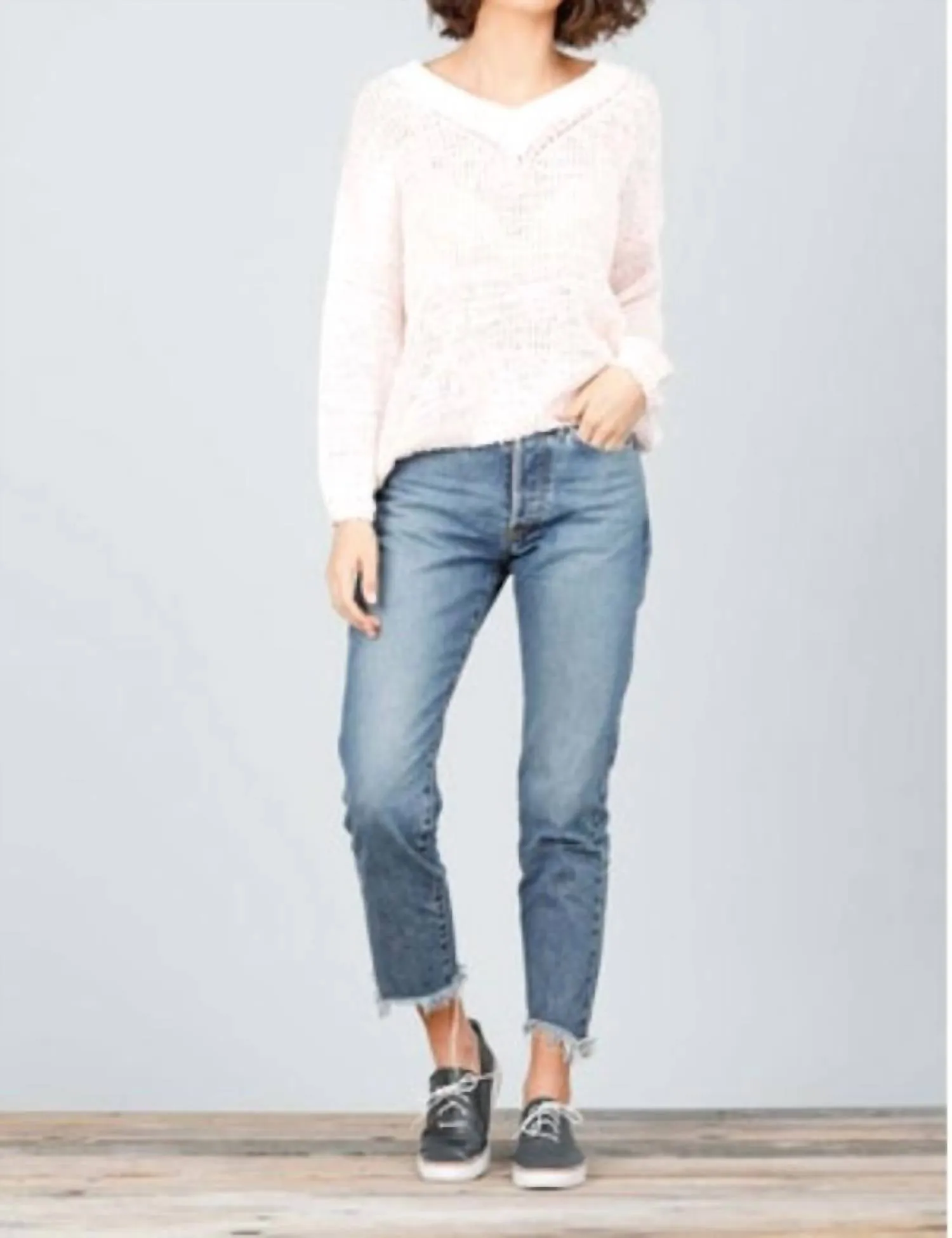 Dodger Knit Sweater In Blush Pink