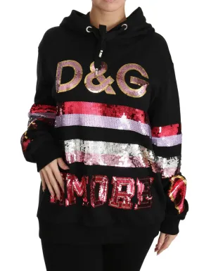 Dolce & Gabbana DG Sequined Hooded Pullover Women's Sweater (Pre-Owned)