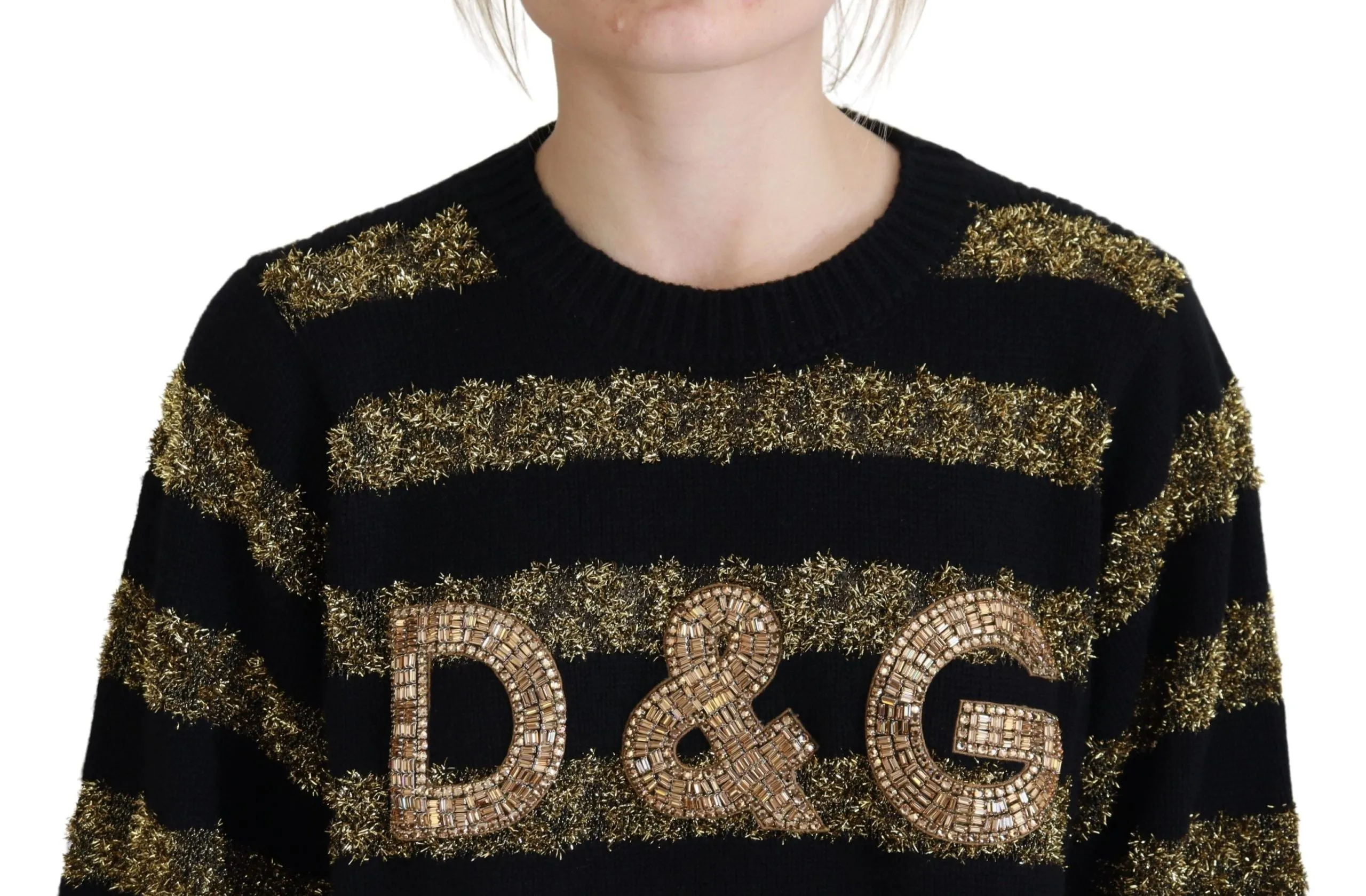 Dolce & Gabbana Elegant and gold Crystal Women's Sweater
