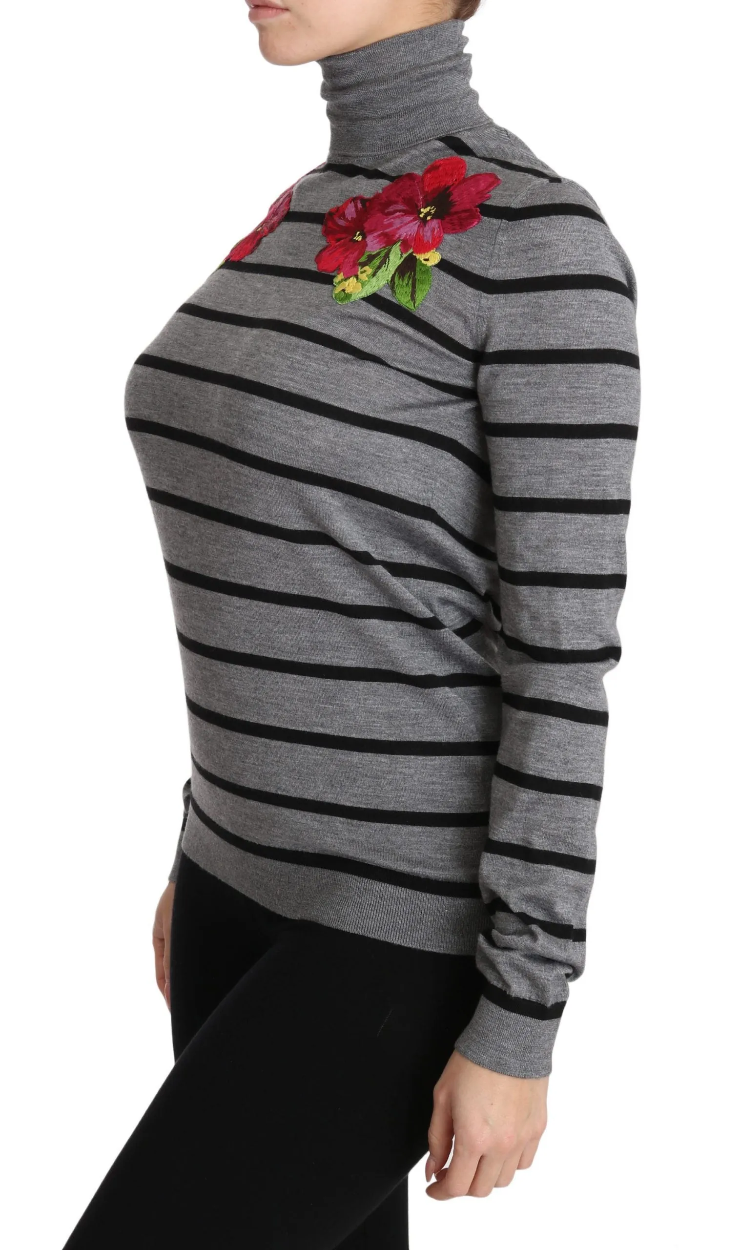 Dolce & Gabbana Elegant Embroide Cashmere-Silk Women's Sweater