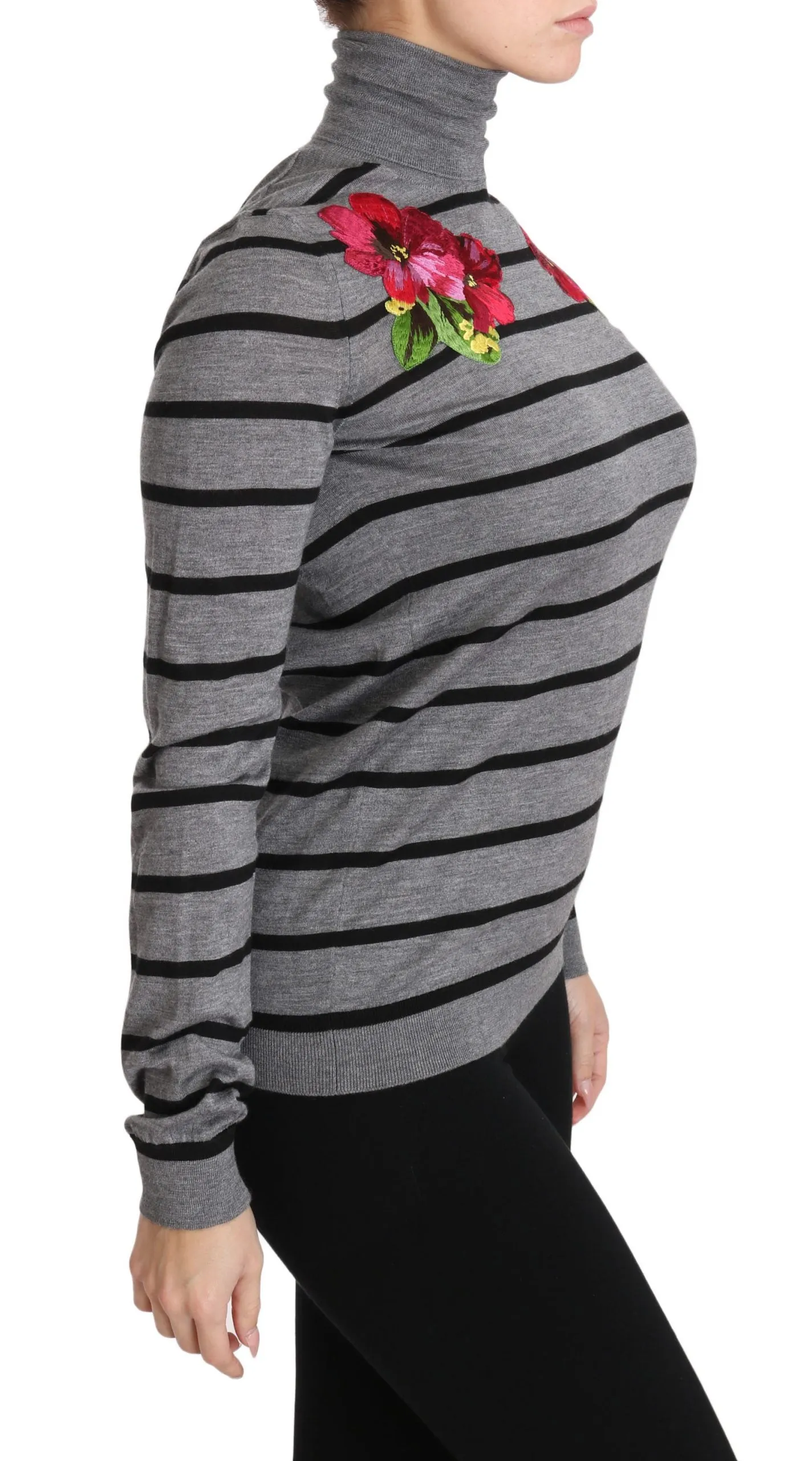 Dolce & Gabbana Elegant Embroide Cashmere-Silk Women's Sweater