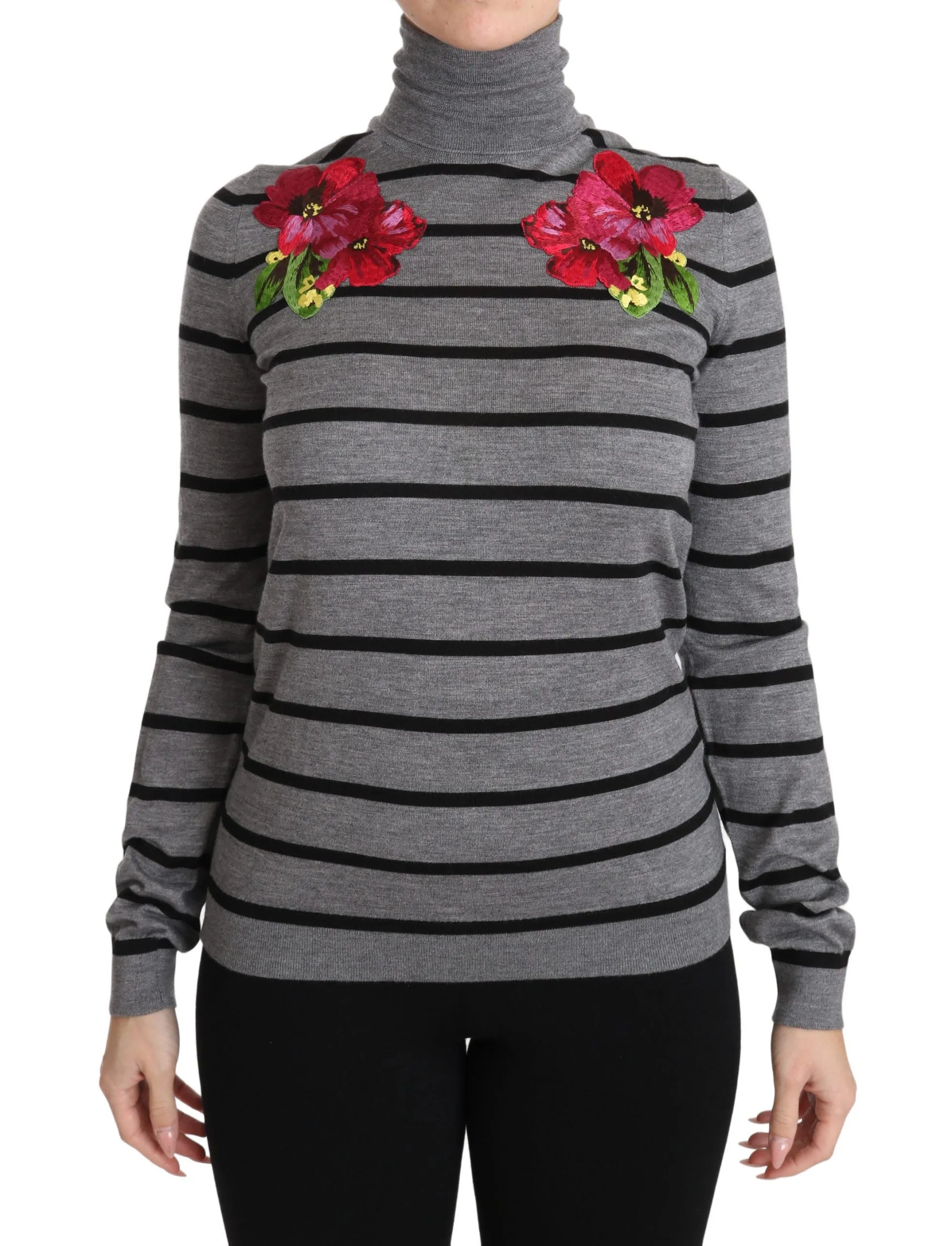 Dolce & Gabbana Elegant Embroide Cashmere-Silk Women's Sweater