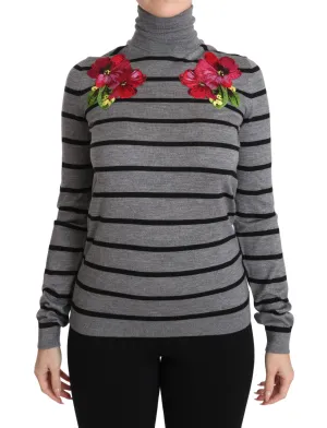 Dolce & Gabbana Elegant Embroide Cashmere-Silk Women's Sweater