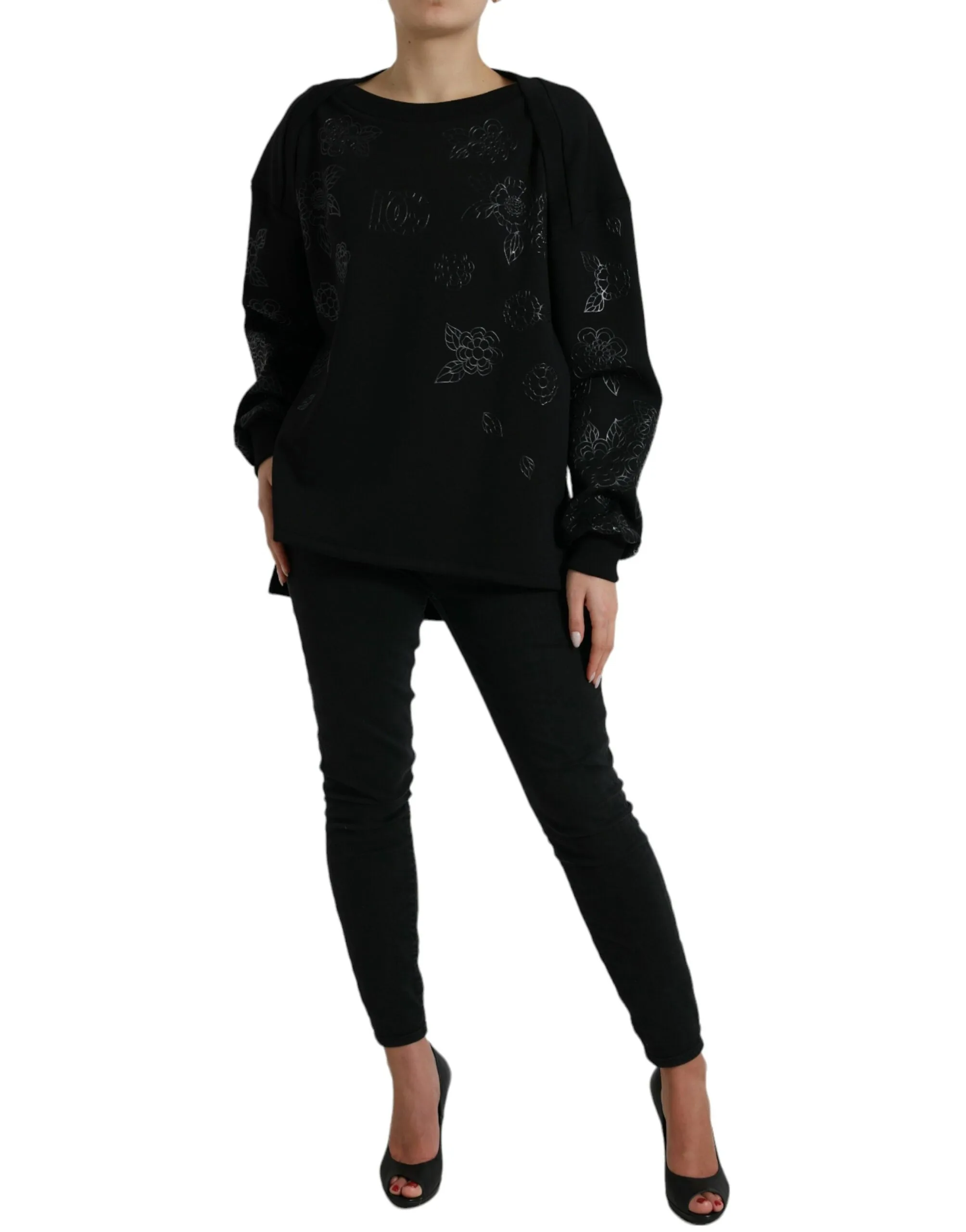 Dolce & Gabbana Elegant Floral Applique Women's Sweater