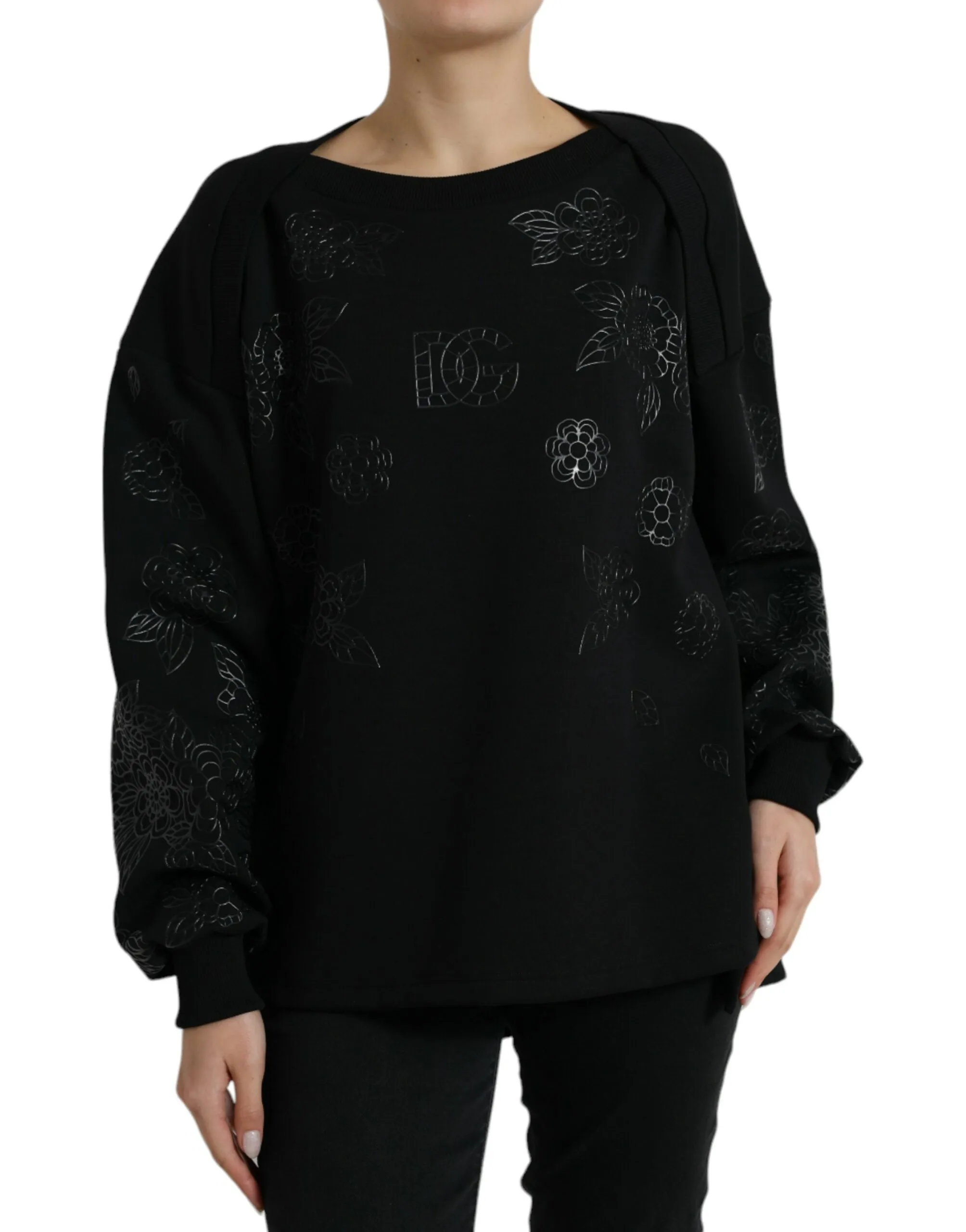 Dolce & Gabbana Elegant Floral Applique Women's Sweater