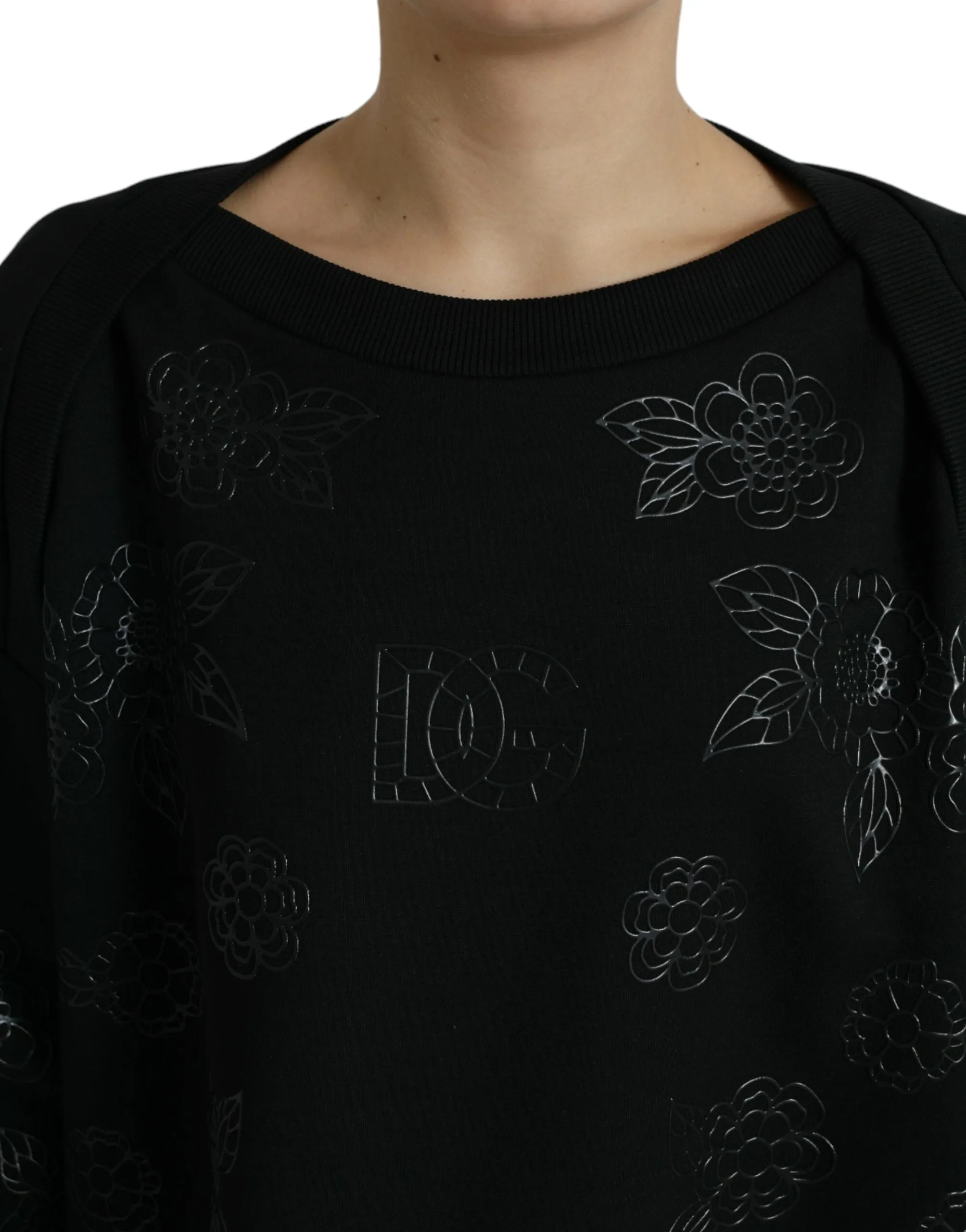 Dolce & Gabbana Elegant Floral Applique Women's Sweater