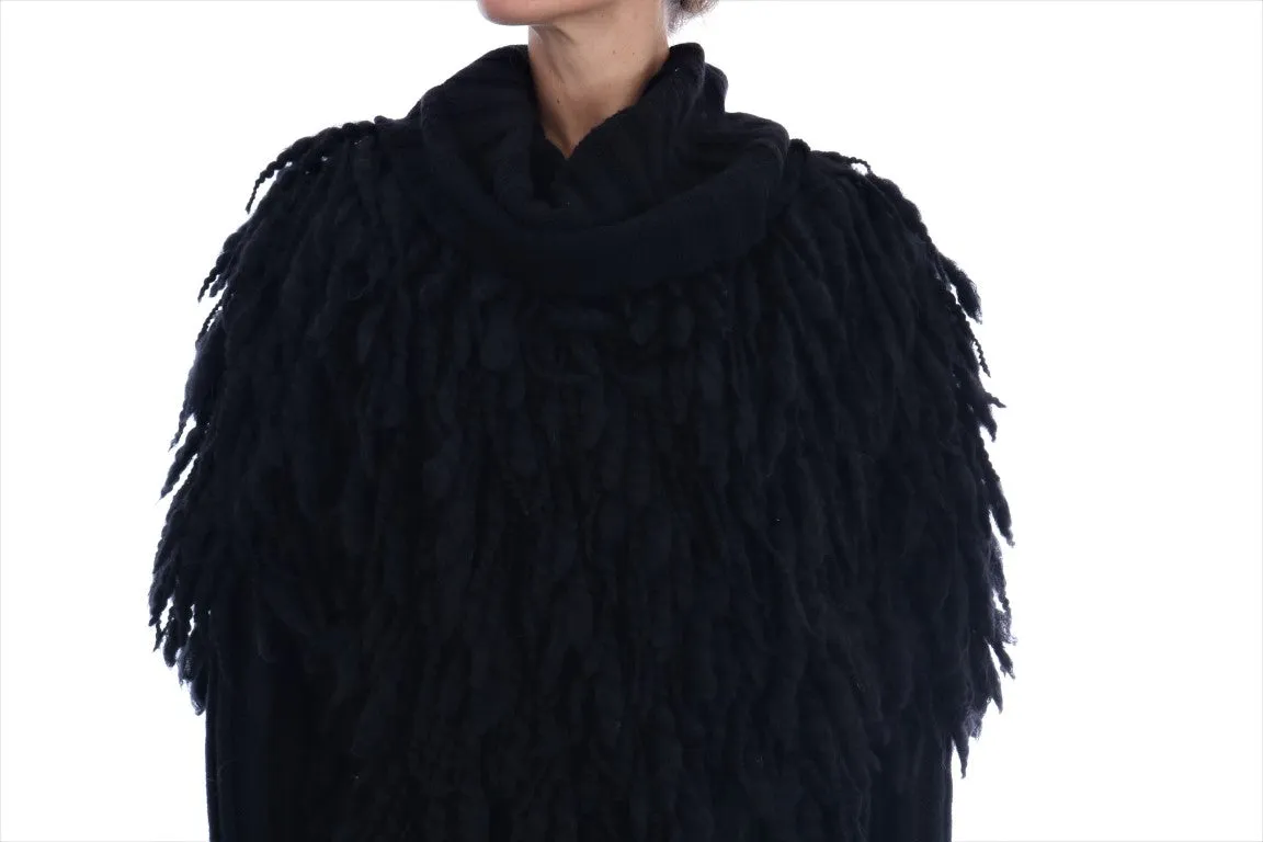 Dolce & Gabbana Elegant Fringed Wool-Cashmere Women's Sweater
