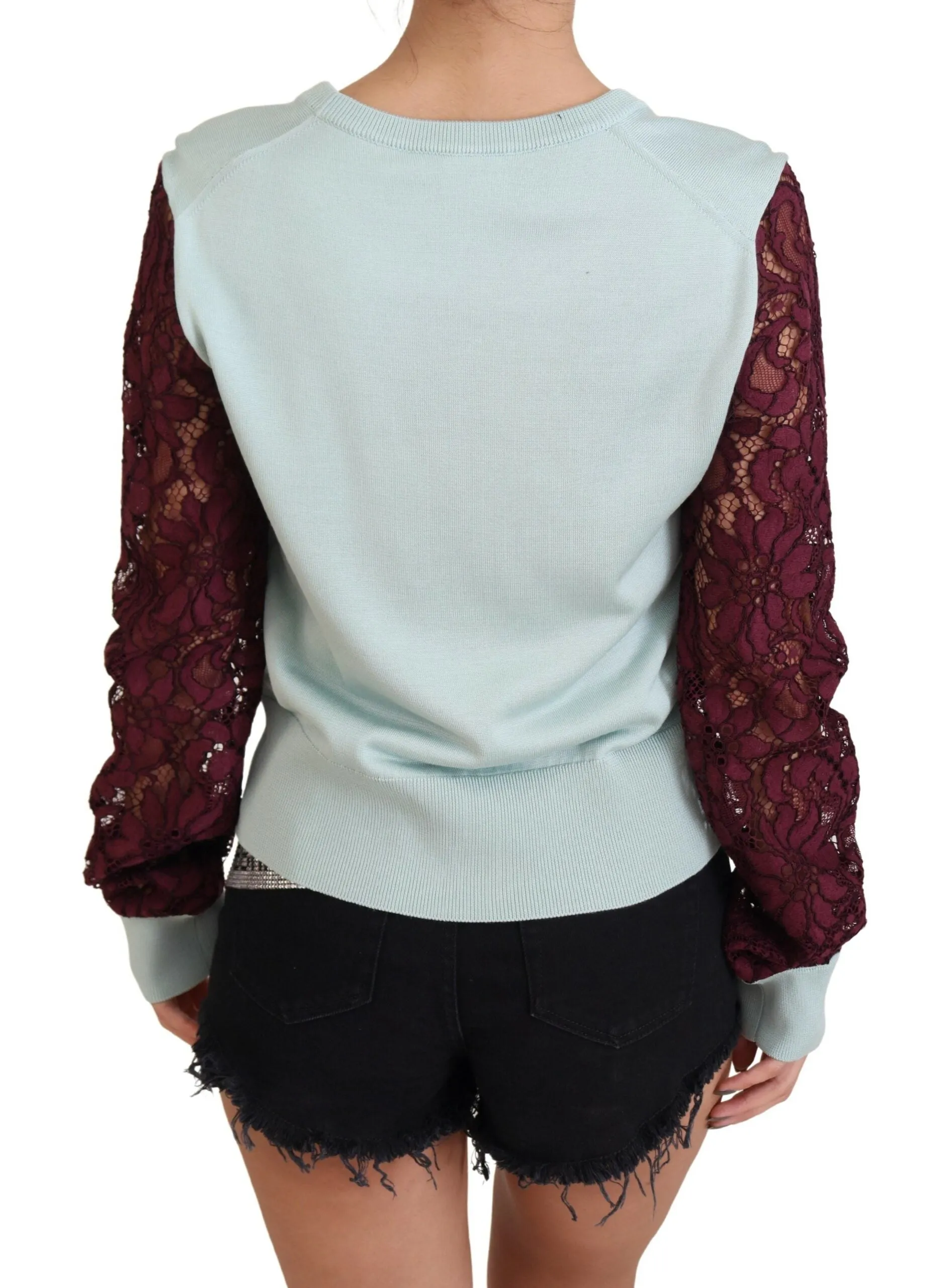 Dolce & Gabbana Elegant Lace Silk Blend Women's Sweater
