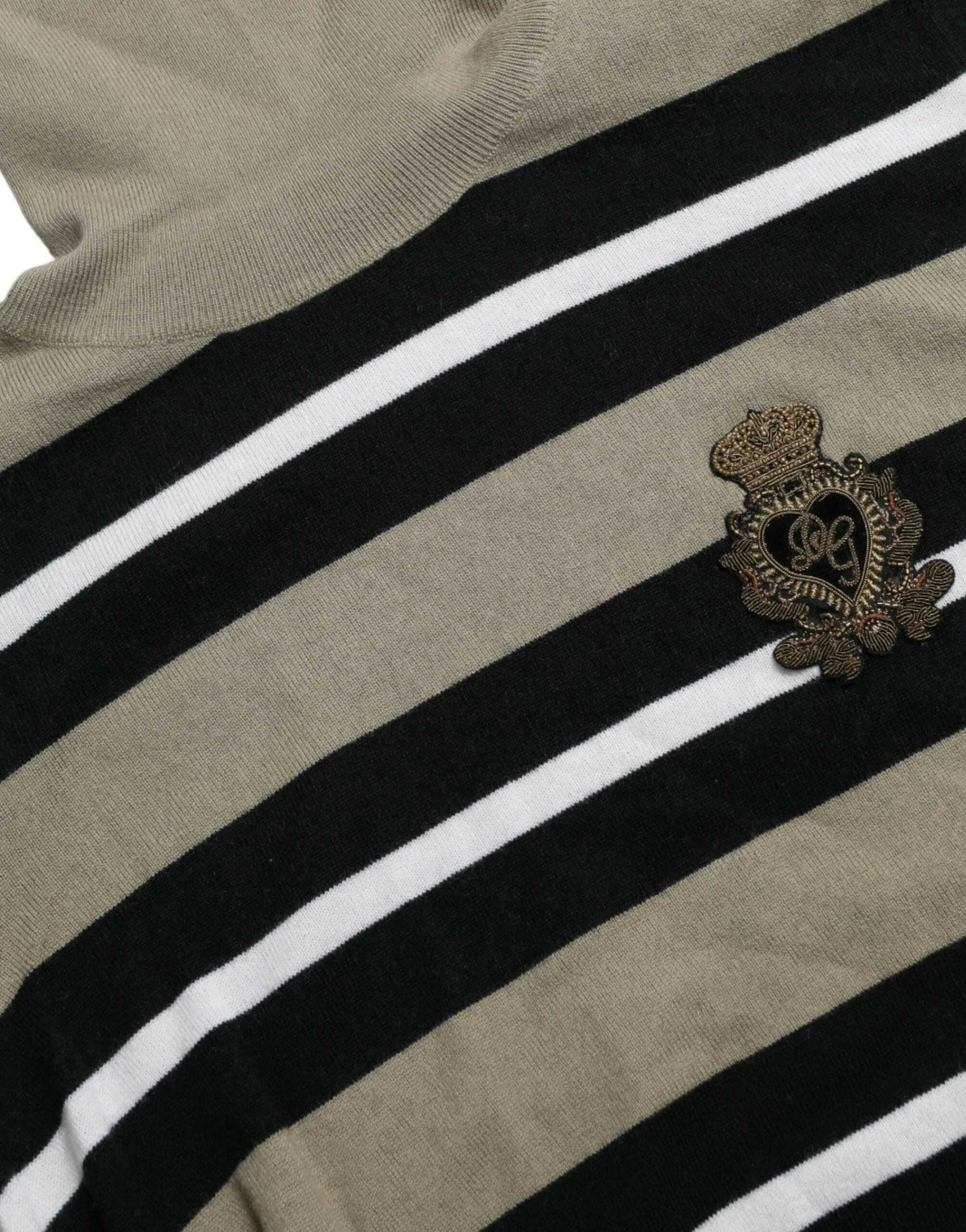 Dolce & Gabbana Elegant Striped Turtleneck Wool Women's Sweater