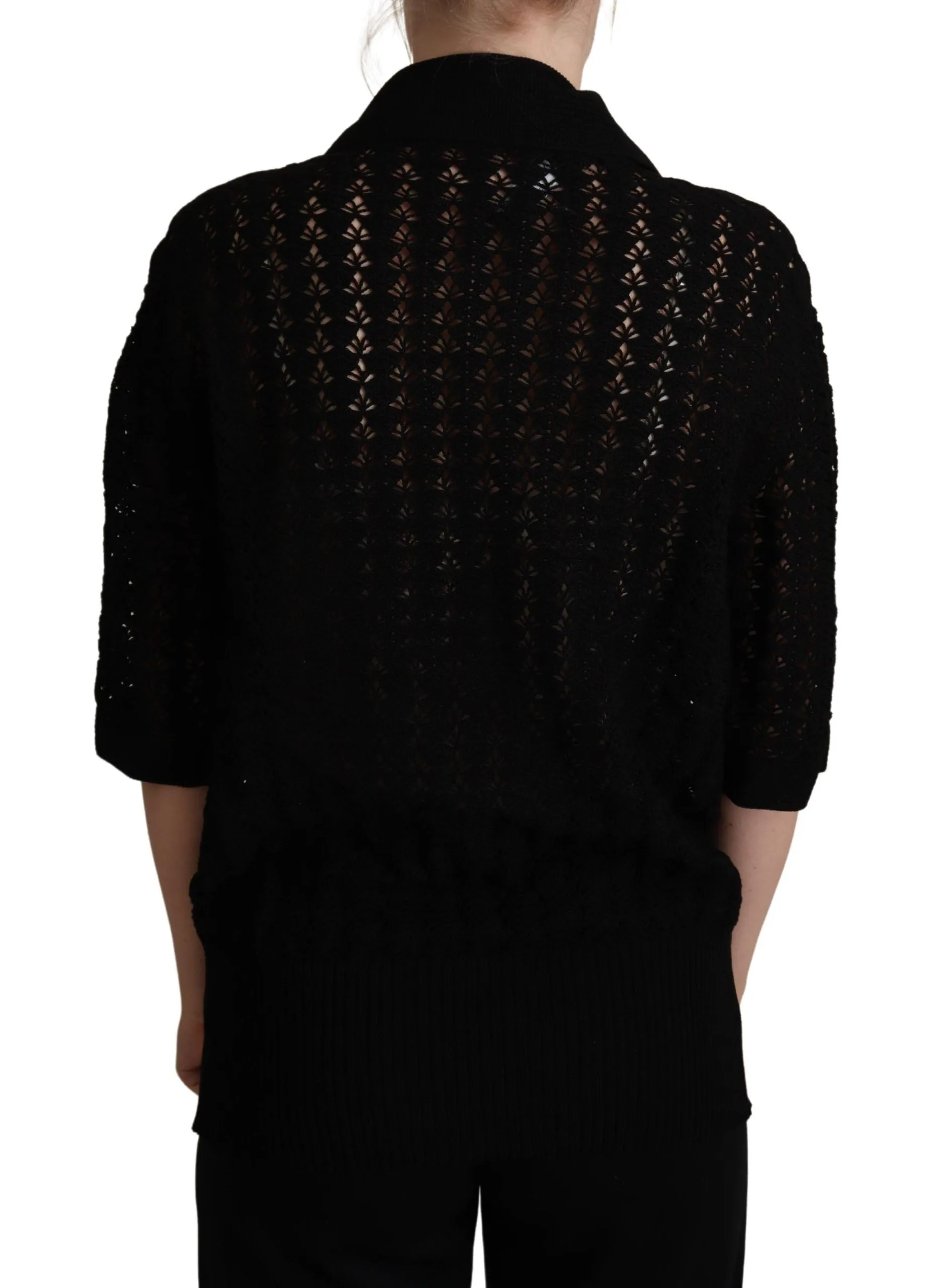 Dolce & Gabbana Embroide Short Sleeve Luxury Women's Sweater