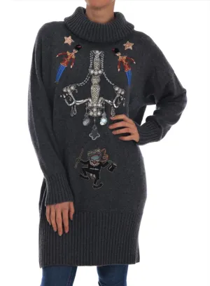 Dolce & Gabbana Enchanted Crystal Turtleneck Women's Sweater