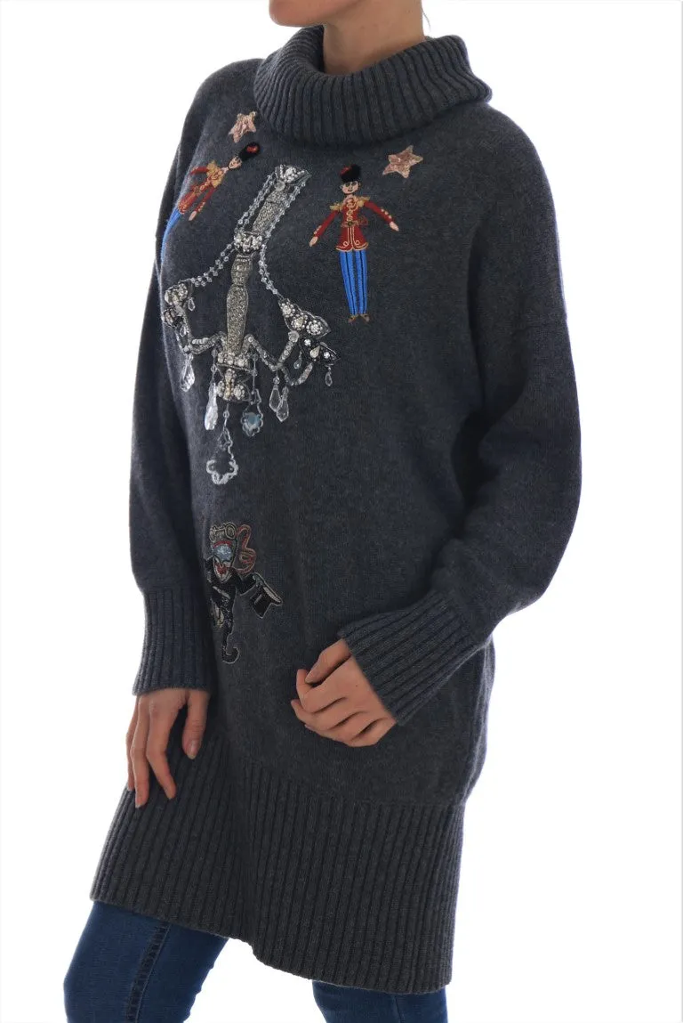 Dolce & Gabbana Enchanted Crystal Turtleneck Women's Sweater