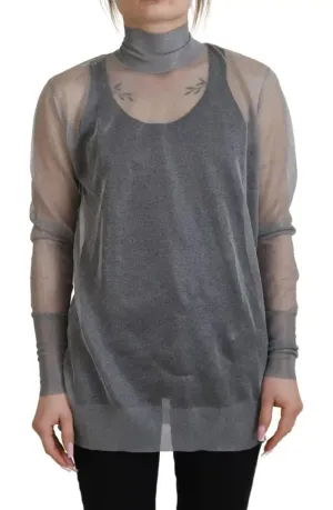 Dolce & Gabbana See Through Turtleneck Pullover Women's Sweater (Pre-Owned)