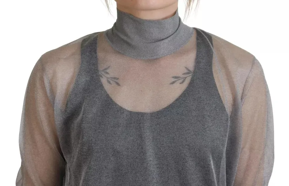 Dolce & Gabbana See Through Turtleneck Pullover Women's Sweater (Pre-Owned)