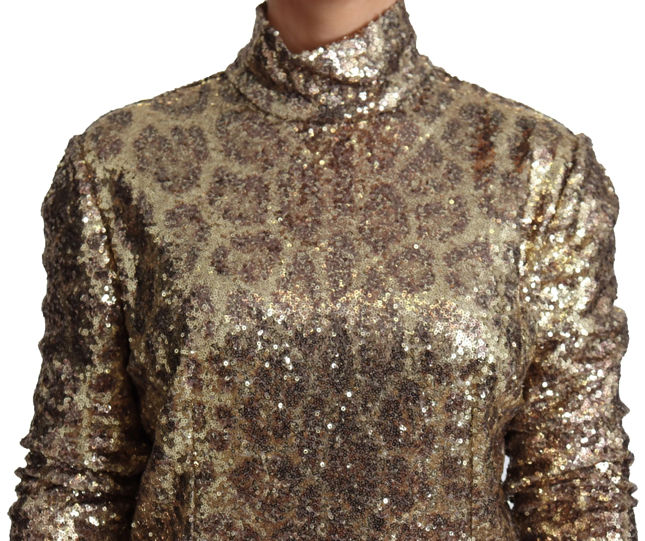Dolce & Gabbana Sequined Turtleneck Full Zip Sweater in Women's