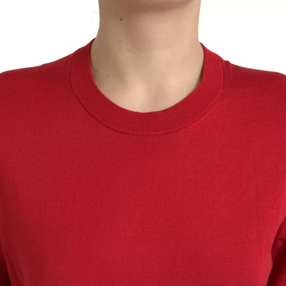 Dolce & Gabbana Silk Crewneck Short Sleeve Women's Sweater (Pre-Owned)