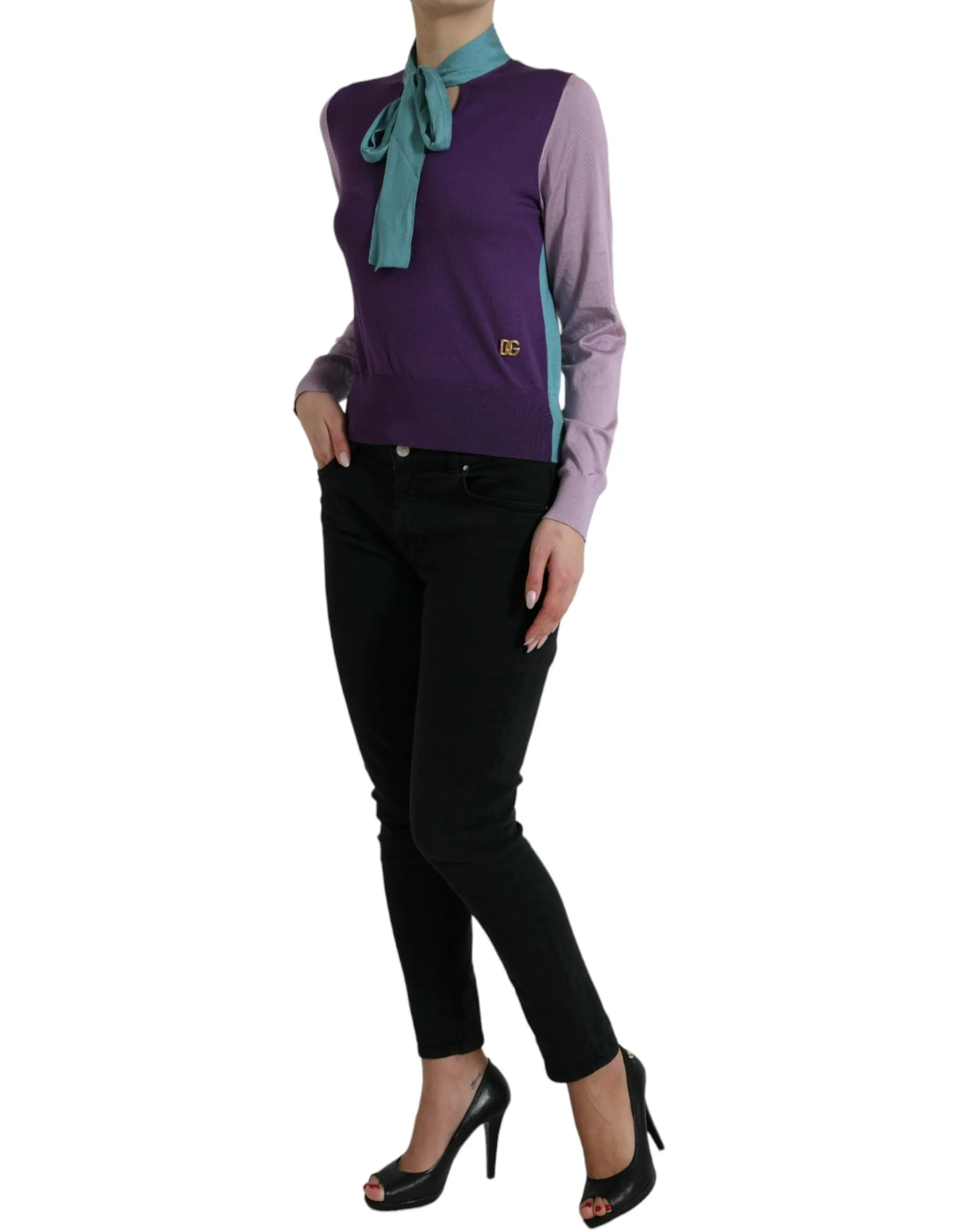 Dolce & Gabbana Silk Pussy-bow Women's Sweater